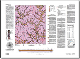 USGS Scientific Investigations Map, Geologic Map of the Round Spring Quadrange, and link to report PDF (24,987 KB)