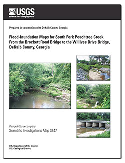 Flood-inundation maps for South Fork Peachtree Creek from the Brockett Road  bridge to the Willivee Drive bridge, DeKalb County, Georgia - ScienceBase- Catalog