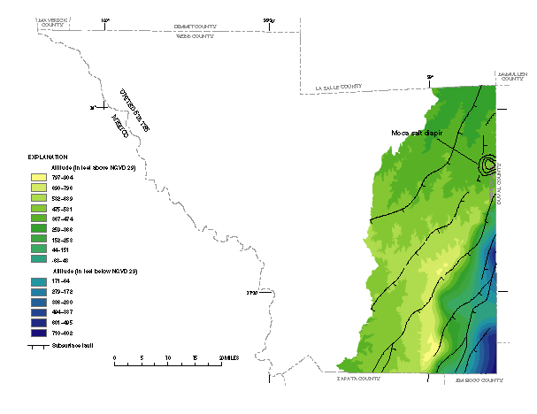 Figure 18. Map showing aAltitude of the top of the Jackson aquifer.