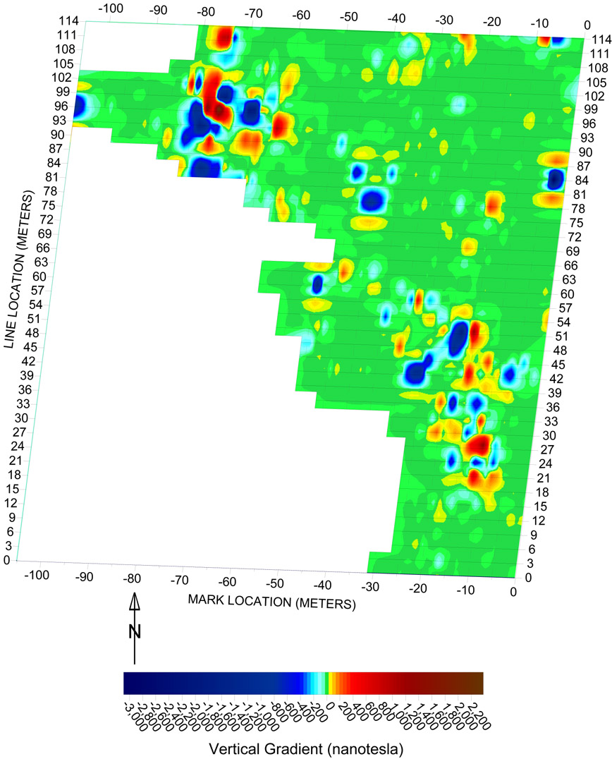 Results of the electromagnetic and magnetic survey at AOC 10