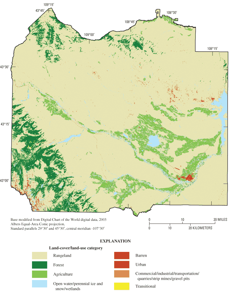 Figure 3.Land cover and land use on the Wind River Indian Reservation, Wyoming (modified from U.S. Geological Survey, 1992).