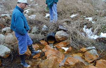 Photo4 shows an outfall from pond 5 at site 3005.