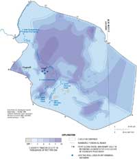 Lateral model boundaries, perennial reaches, confined areas, and initial transmissivity used in simulations of effects of withdrawals in the Leupp, Arizona, area.