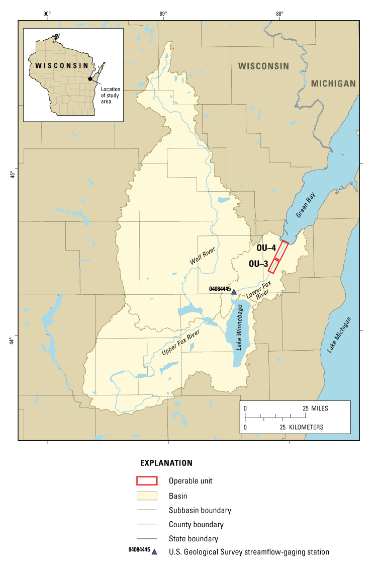 Figure 1. Lower Fox River study area, Wisconsin.