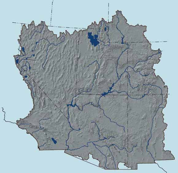 map of the Great Basin showing drainages