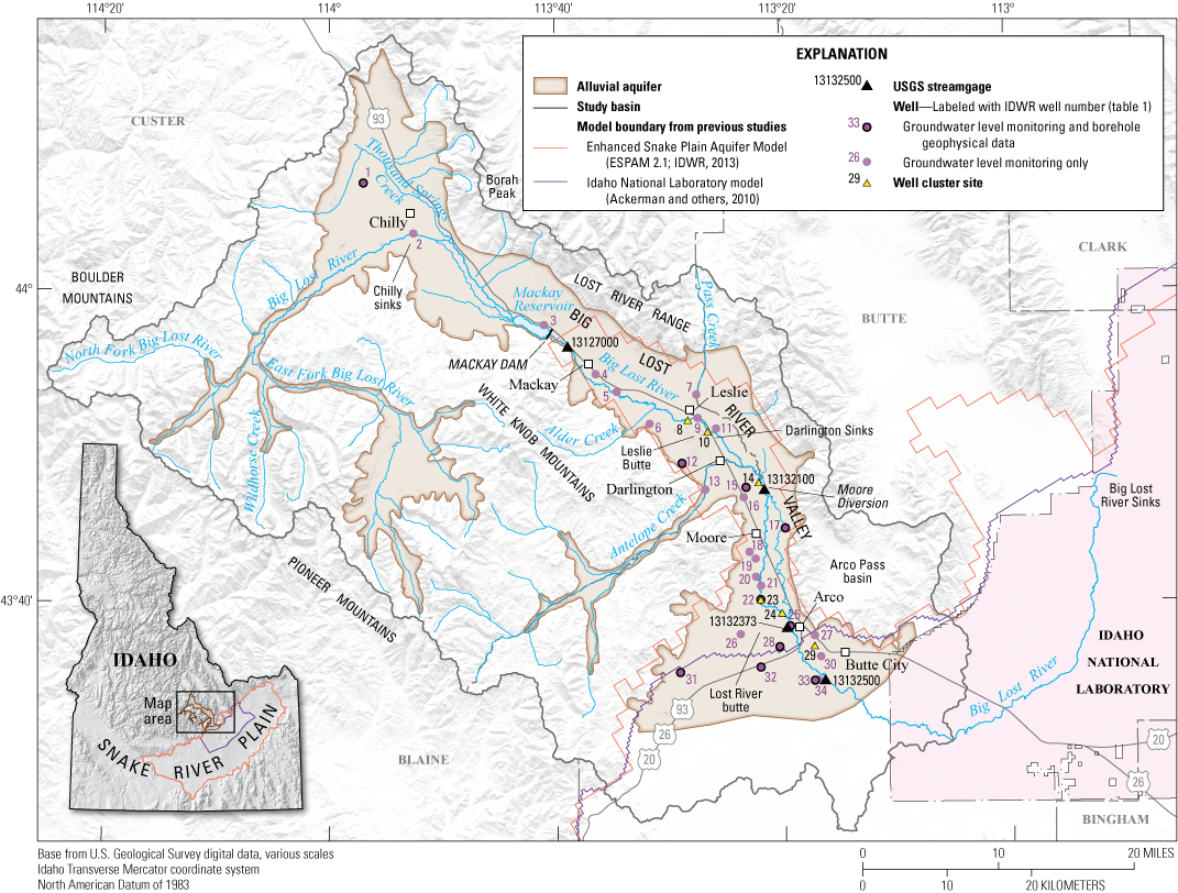 Hydrogeologic framework of the Big Lost River Basin, south-central Idaho,  chap. A of Zinsser, L.M., ed., Characterization of water resources in the Big  Lost River Basin, south-central Idaho