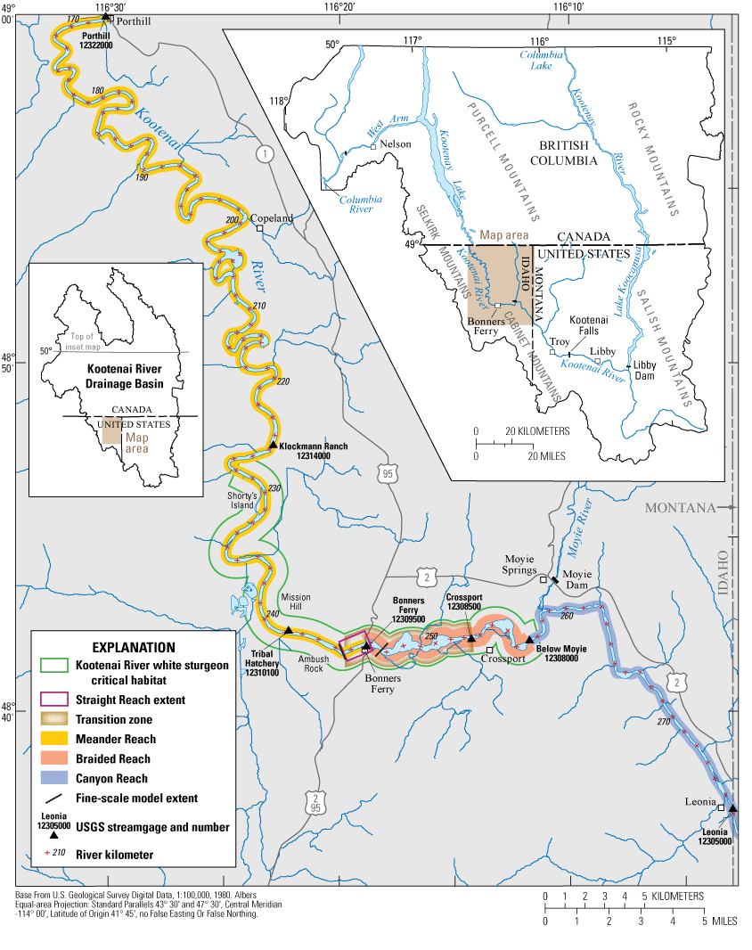 Map showing location of the study area in the Kootenai River drainage basin, northern
                     Idaho.