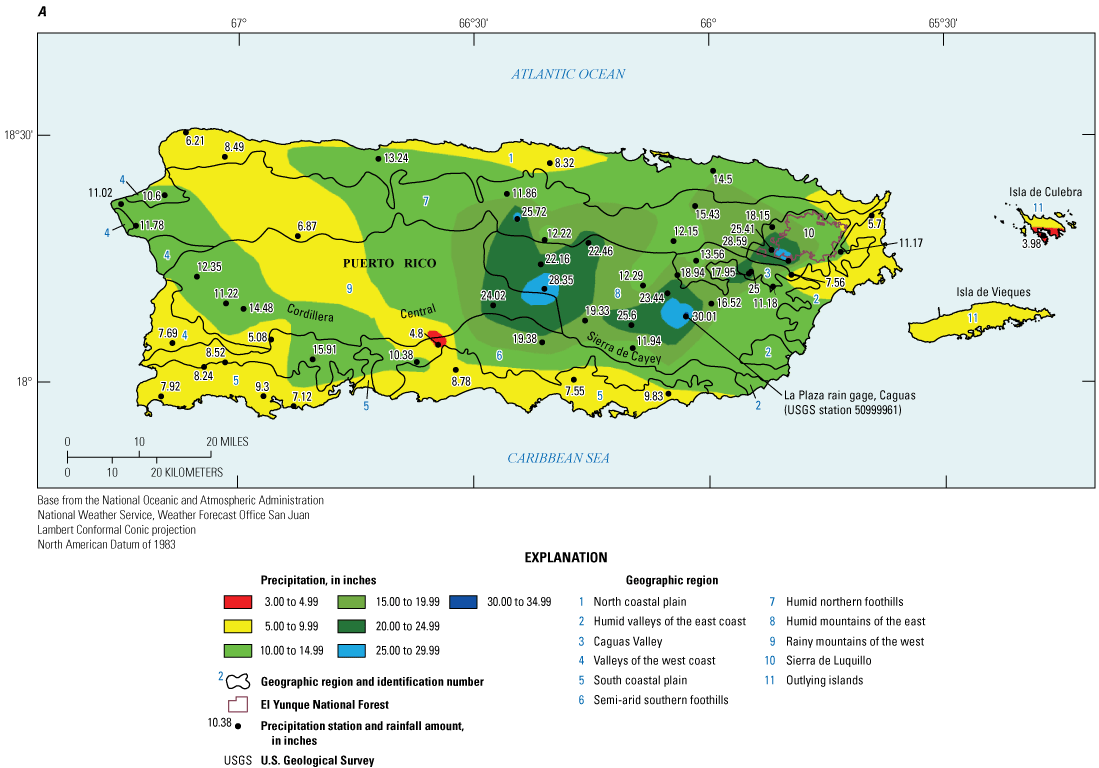 Figure 5. Map of estimated 48-hour rainfall totals for Puerto Rico during Hurricane
                        Maria.