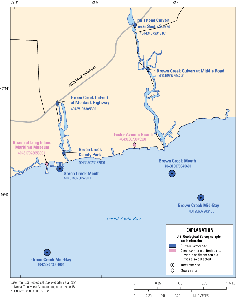 Locations where samples were collected.
