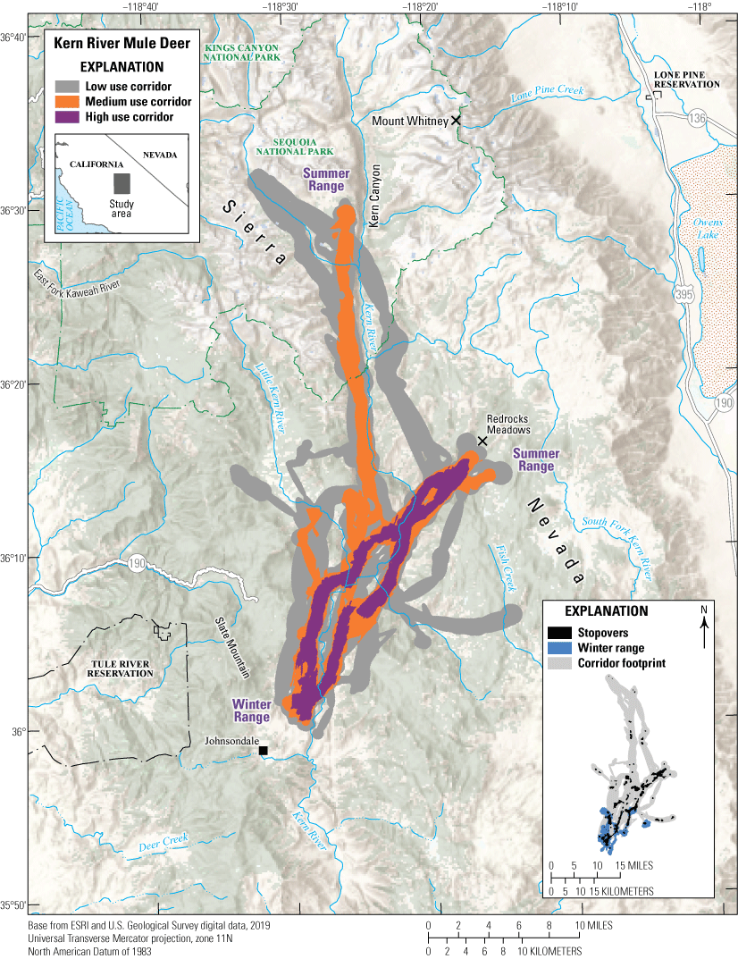 Figure 12. Migration corridors, stopovers, and winter ranges.