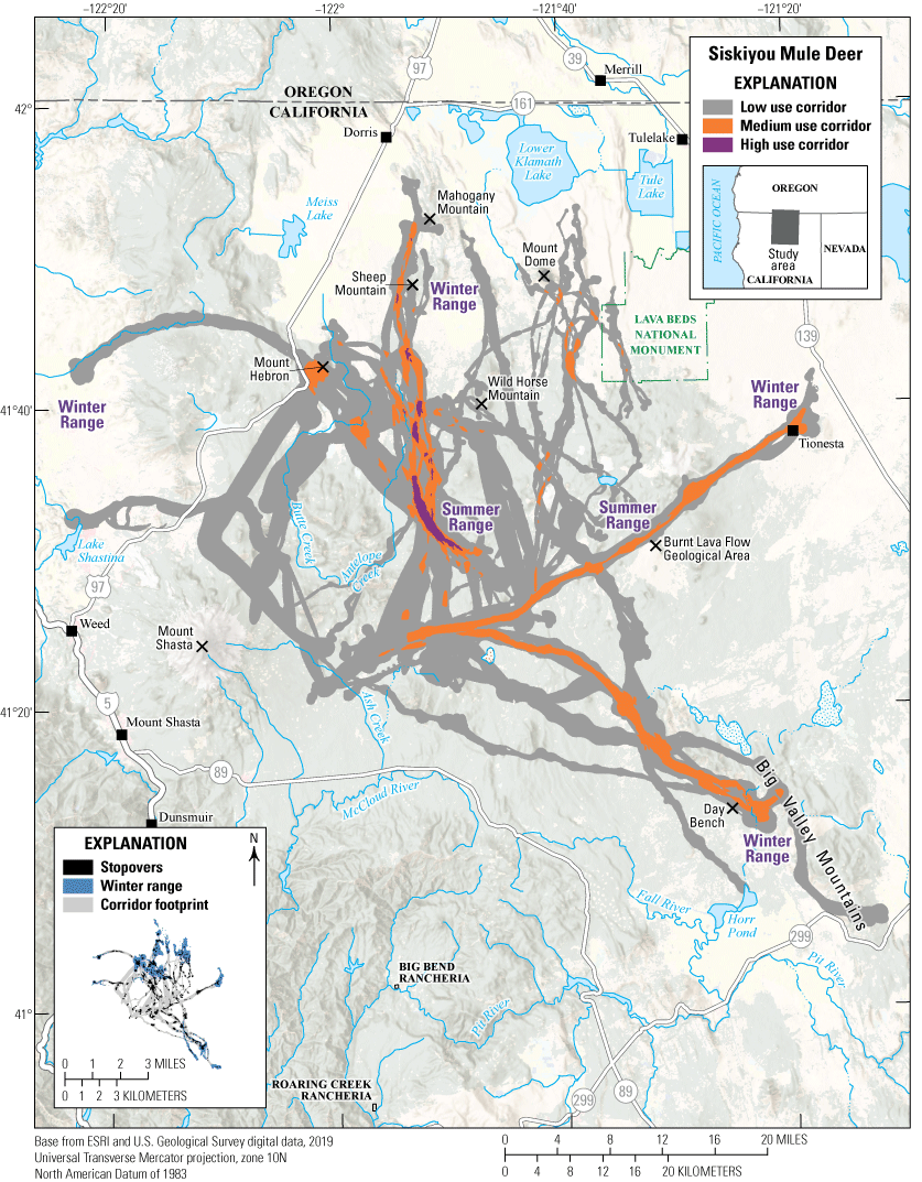 Figure 15. Migration corridors, stopovers, and winter ranges.