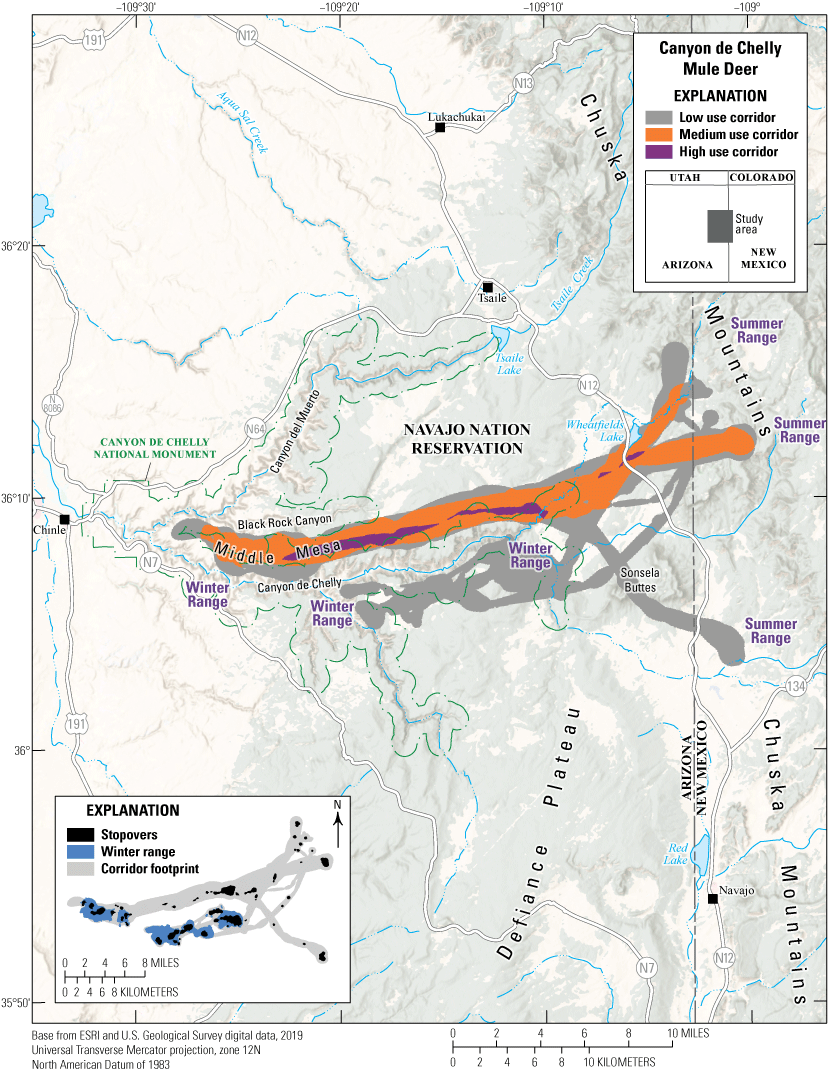 Figure 21. Migration corridors, stopovers, and winter ranges.