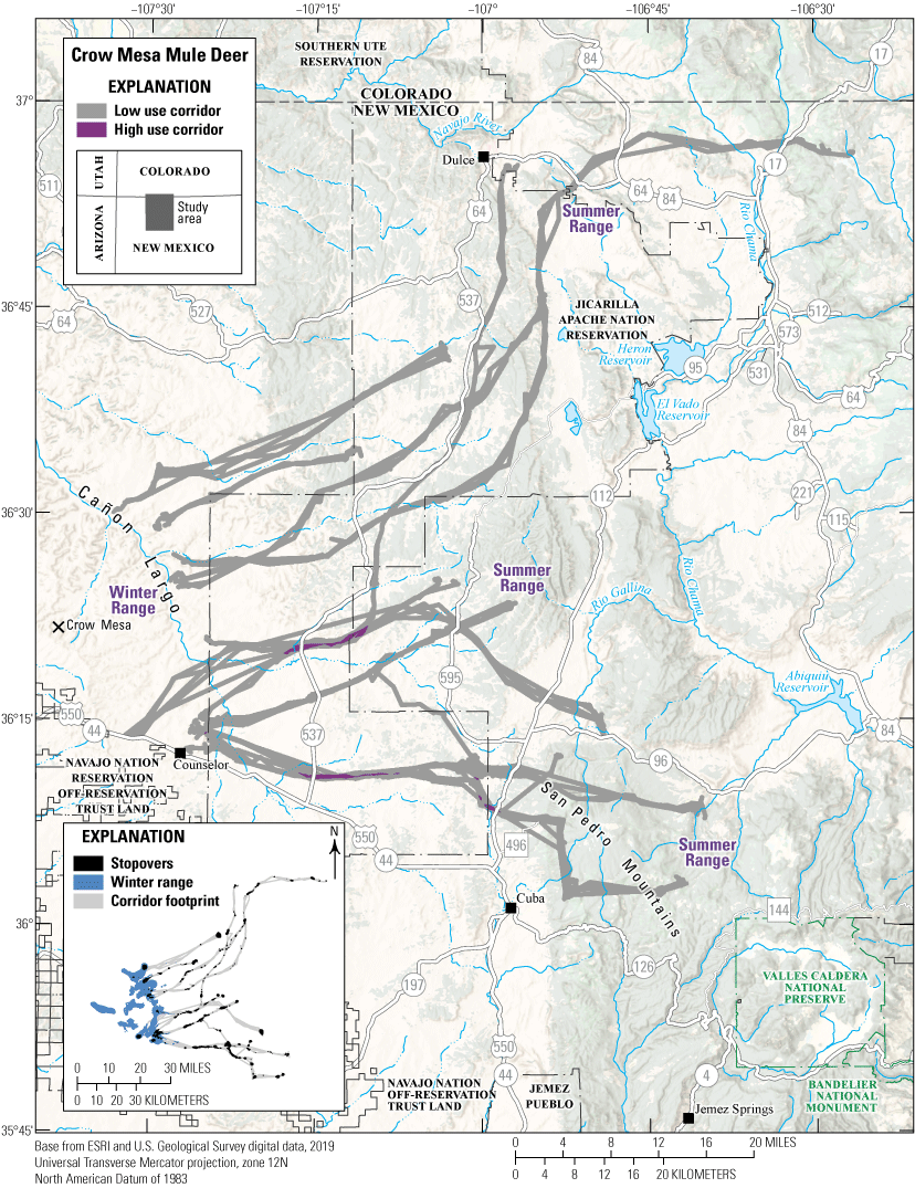 Figure 23. Migration corridors, stopovers, and winter ranges.