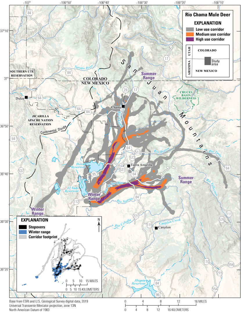 Figure 24. Migration corridors, stopovers, and winter ranges.