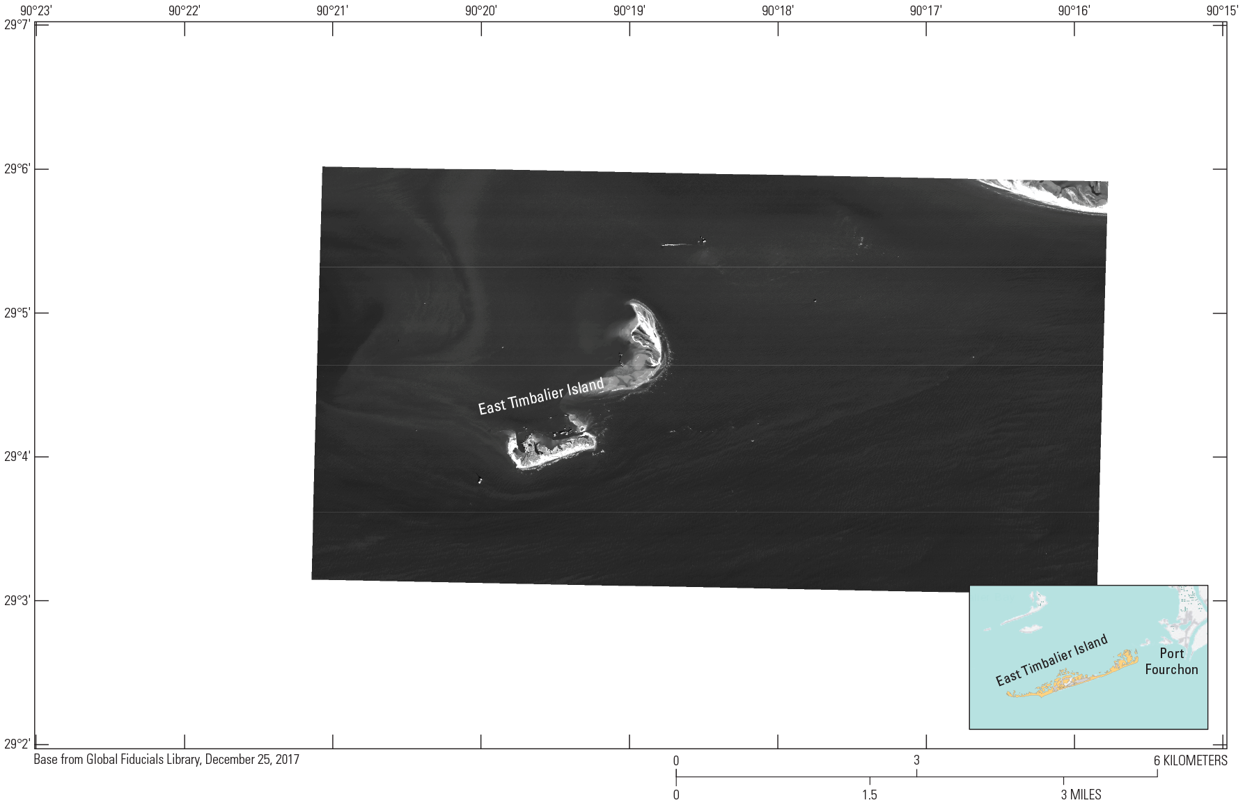 Using Global Fiducials Library high-resolution imagery, commercial  satellite imagery, Landsat and Sentinel satellite imagery, and aerial  photography to monitor change at East Timbalier Island, Louisiana, 1953–2021