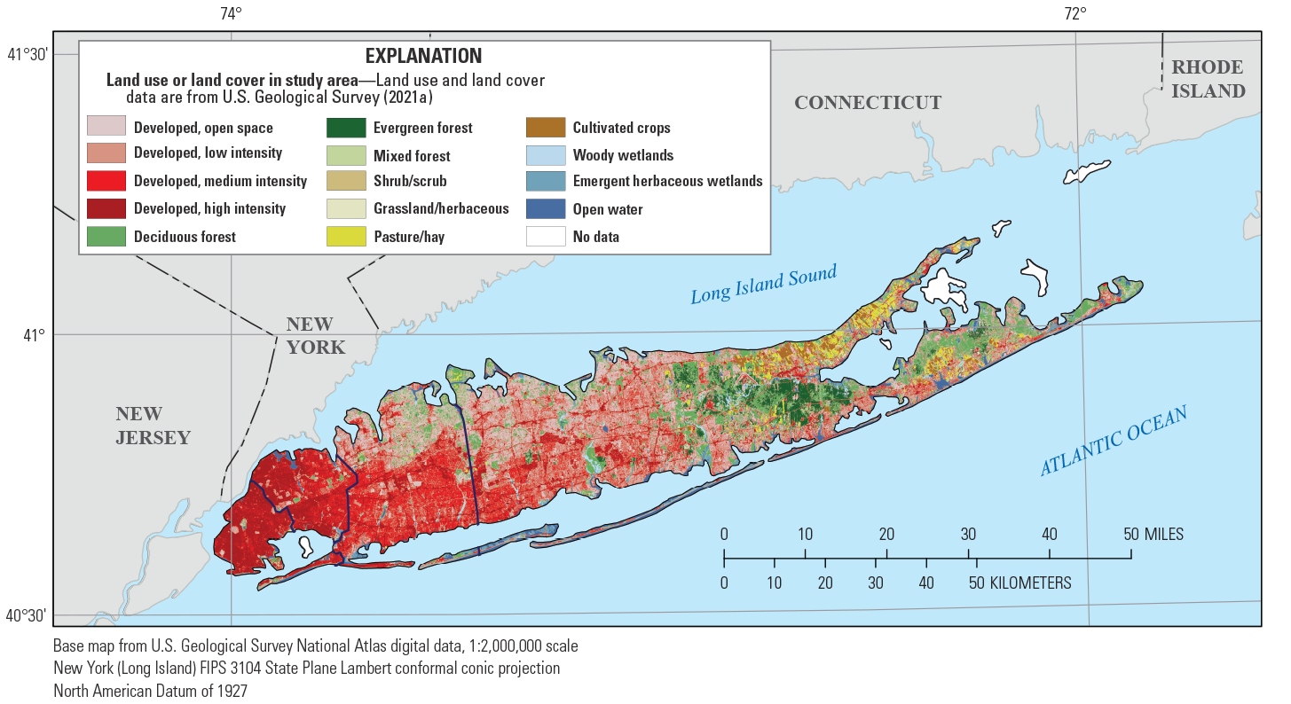 Land use and land cover on Long Island, New York