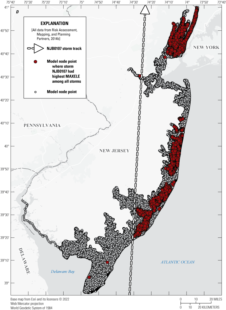 Synthetic storm-driven flood-inundation grids for coastal communities along  the Raritan Bay and the Shrewsbury River and adjacent to the Sea Bright  tide gage from Middletown Township to Long Branch, NJ