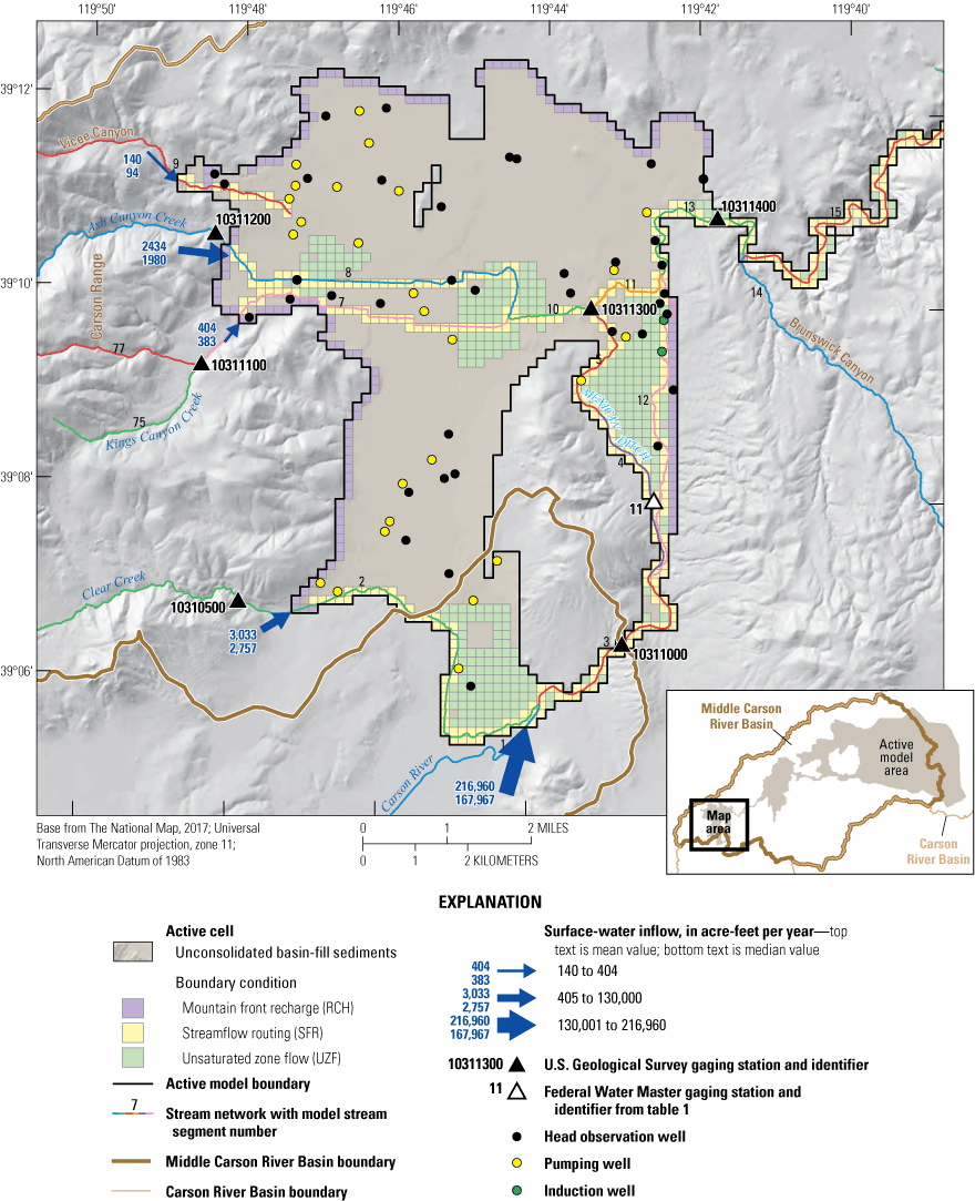 11.	An overview of Eagle Valley, Nevada showing hydrologic features modeled.
