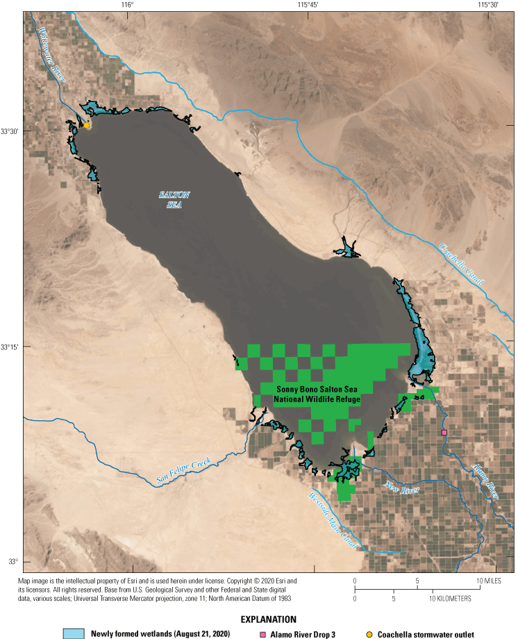 5. Newly formed wetlands around Salton Sea
