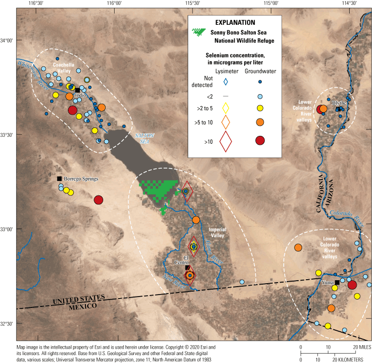10. Groundwater selenium concentrations near the Salton Sea