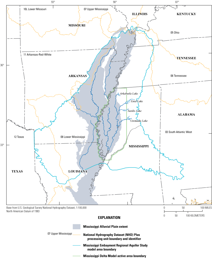 The MERAS model area covers parts of Alabama, Arkansas, Illinois, Kentucky, Louisiana,
                     Mississippi, Missouri, and Tennessee.