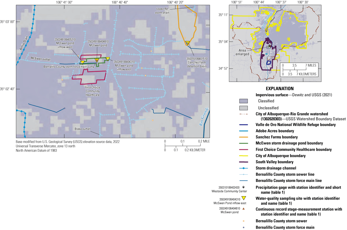 Figure 5. Maps show impervious surface coverage near McEwen pond.