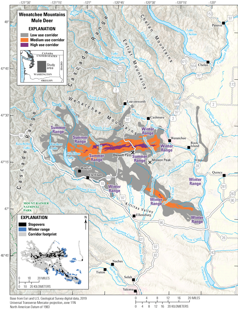 U.S. Highway 97 intersects a large portion of all migration corridors, particularly
                           the medium and high use corridors.