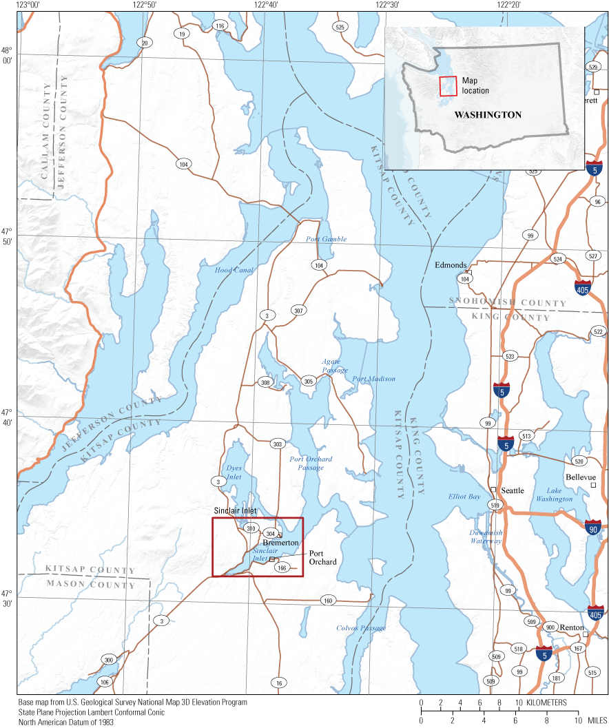 The study area is in Kitsap County in south Puget Sound.