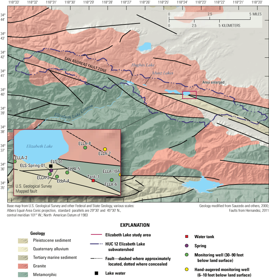 4: Geological features of the Elizabeth Lake study area