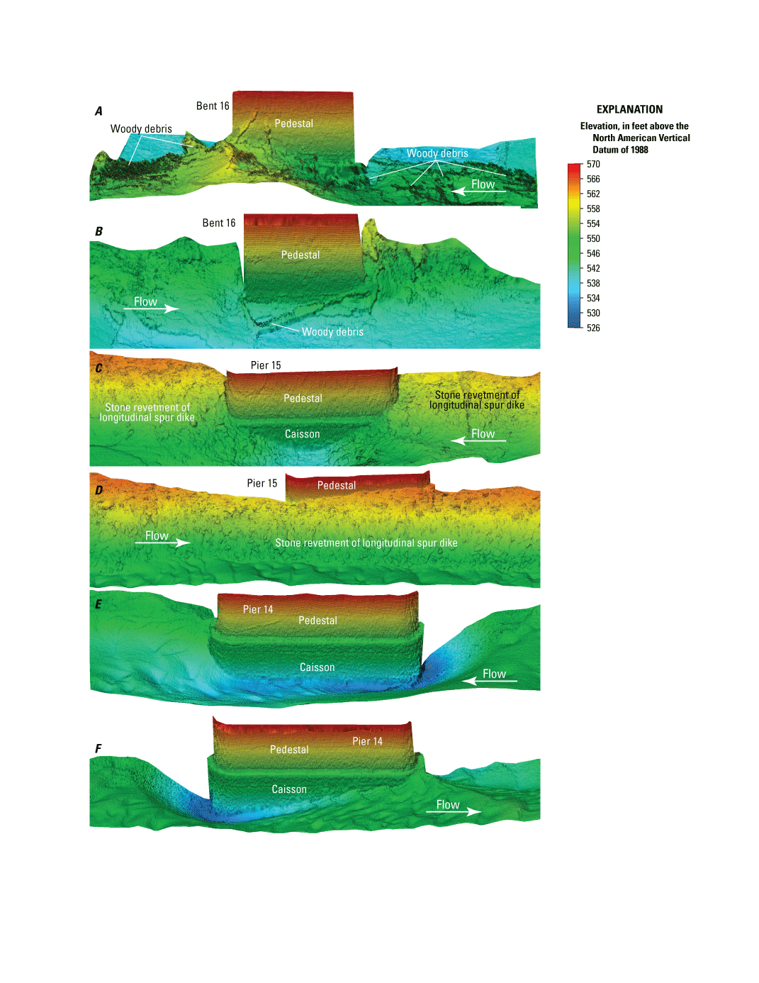 Visualization of channel bottom and sides of piers at Interstate 70 bridge over the
               Missouri River near Rocheport.