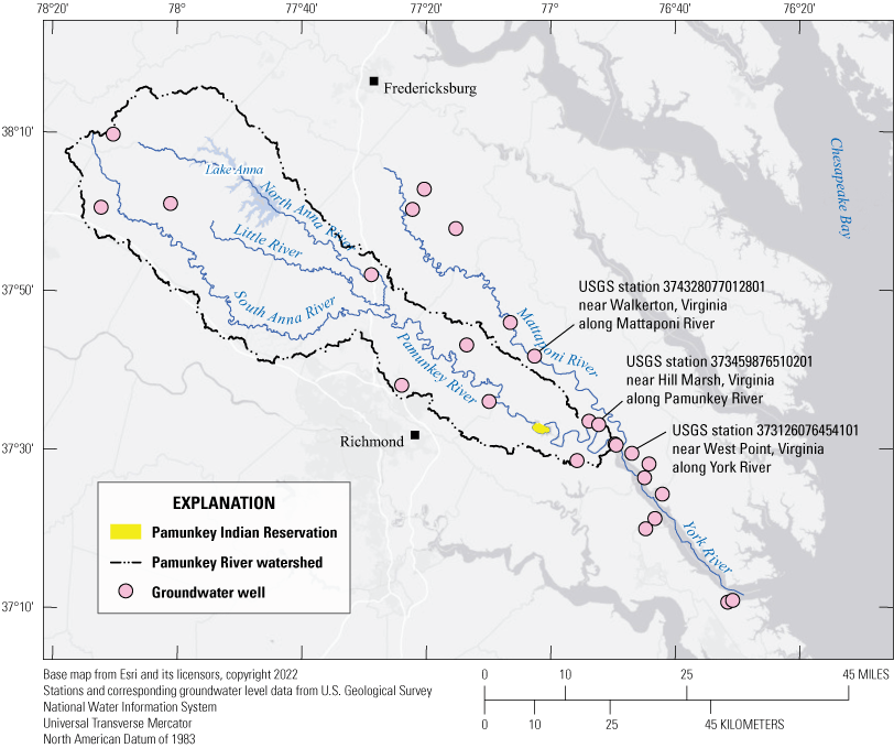 Historical groundwater monitoring locations are distributed across the study area