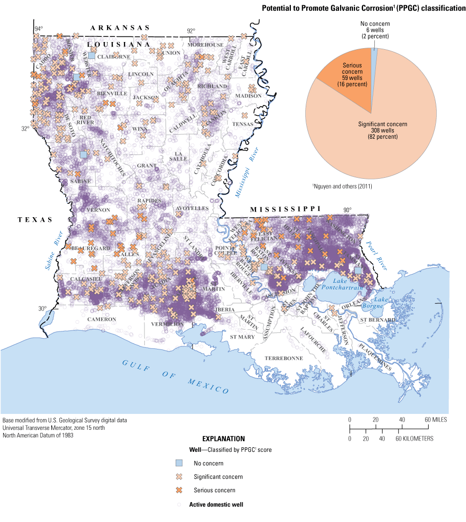 Map and pie graph show classifications for 373 wells with 82% classified as significant
                           concern and 16% as serious concern.