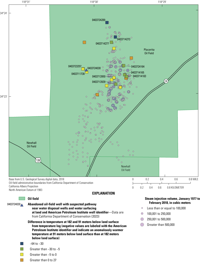 Steam injection volumes are largest in the central and northern part of the main production
                           area.