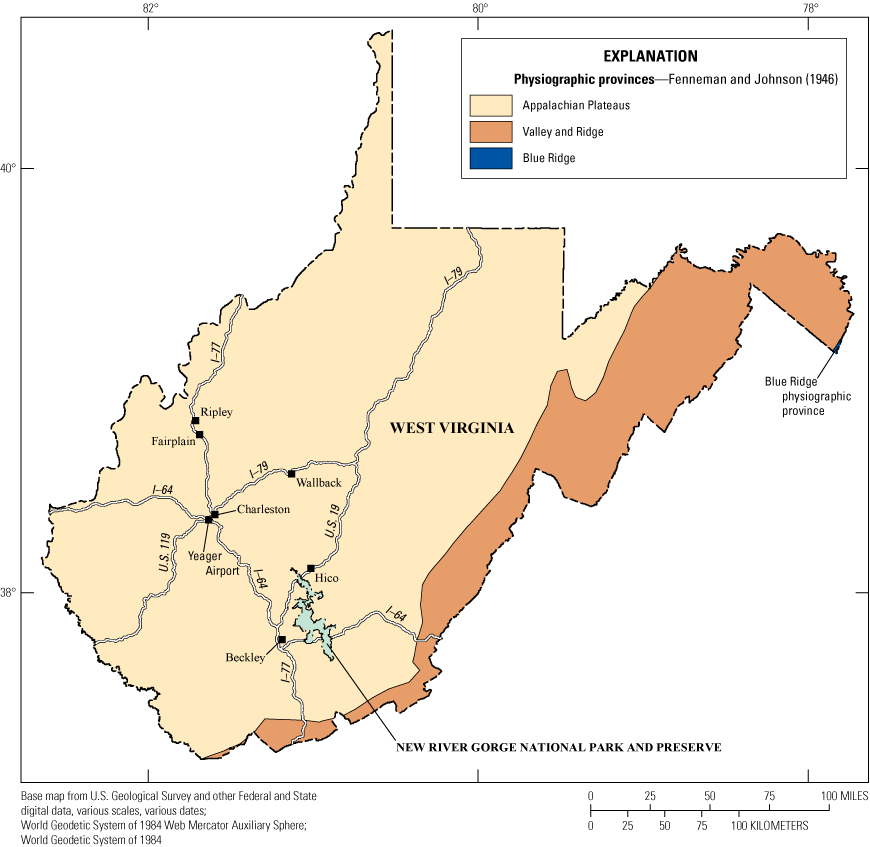 The study sites and other locations mentioned in the report are shown on a map of
                     West Virginia