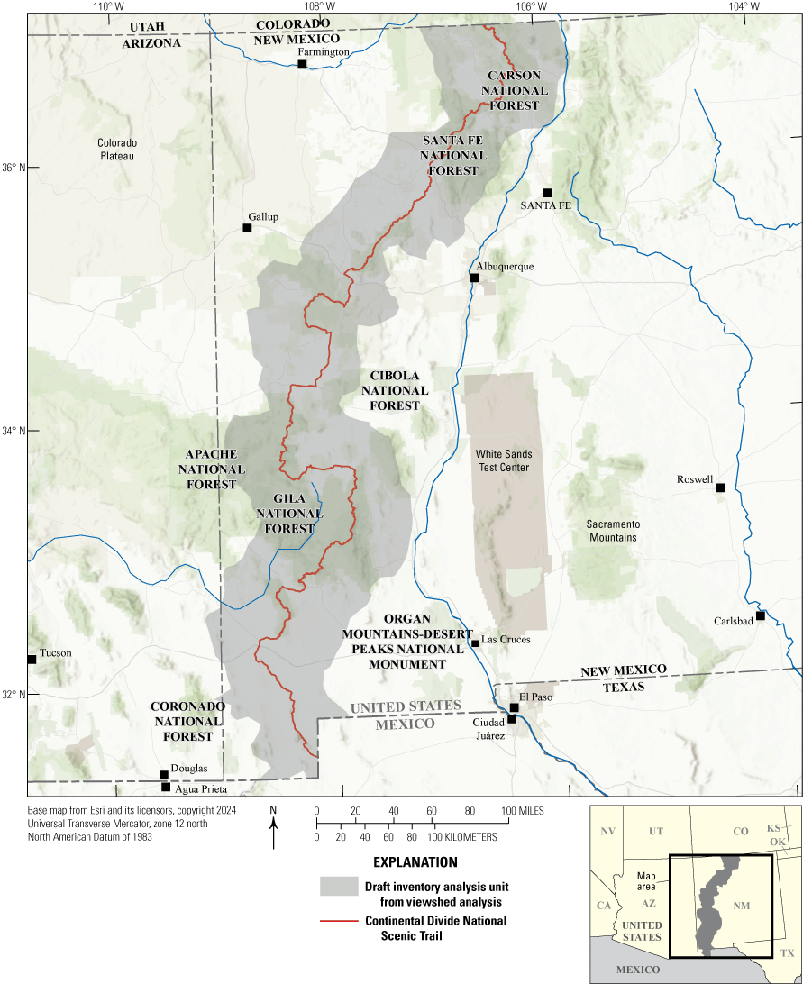 Continental Divide National Scenic Trail in New Mexico with a draft inventory analysis
                        unit.