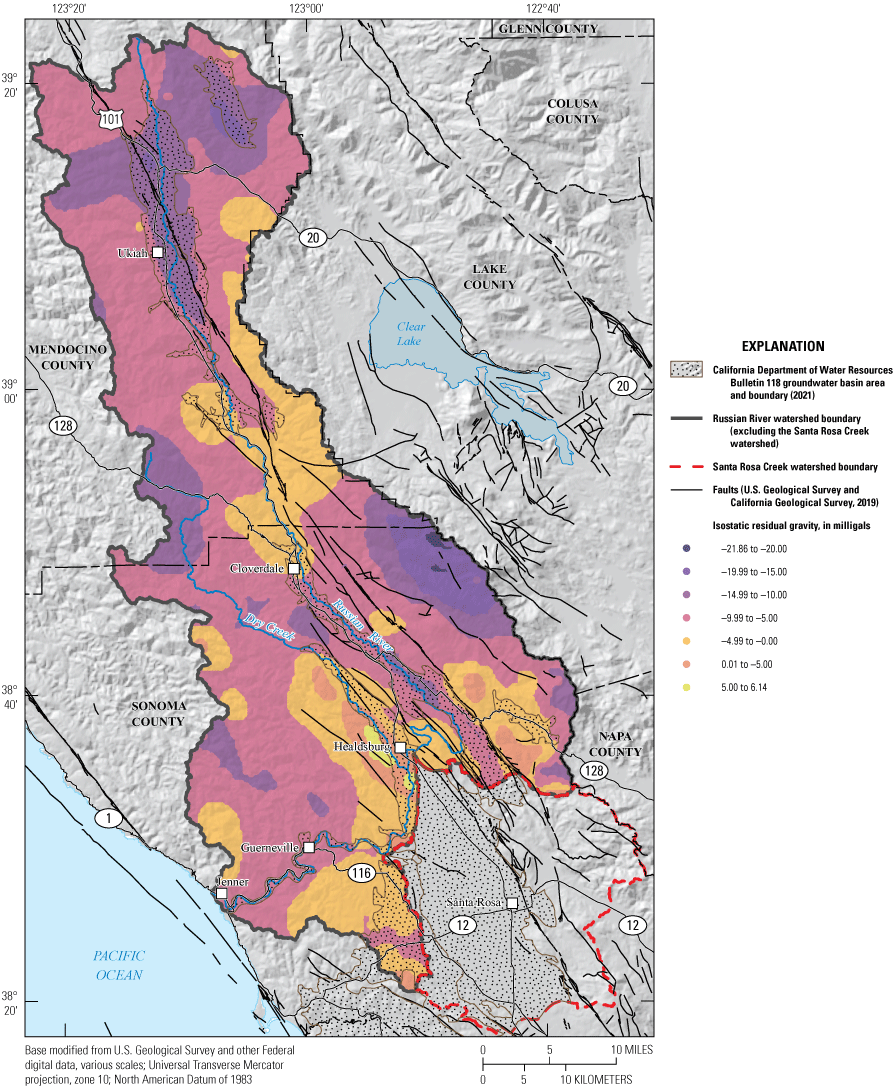 4. Isostatic residual gravity anomalies have been measured throughout the Russian
                           River region.