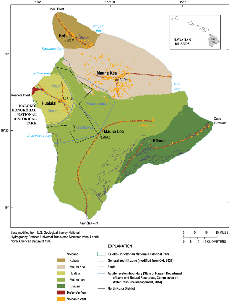 3. The Island of Hawai‘i is built by the volcanoes of Kohala, Mauna Kea, Hualālai,
                     Mauna Loa, and Kīlauea.