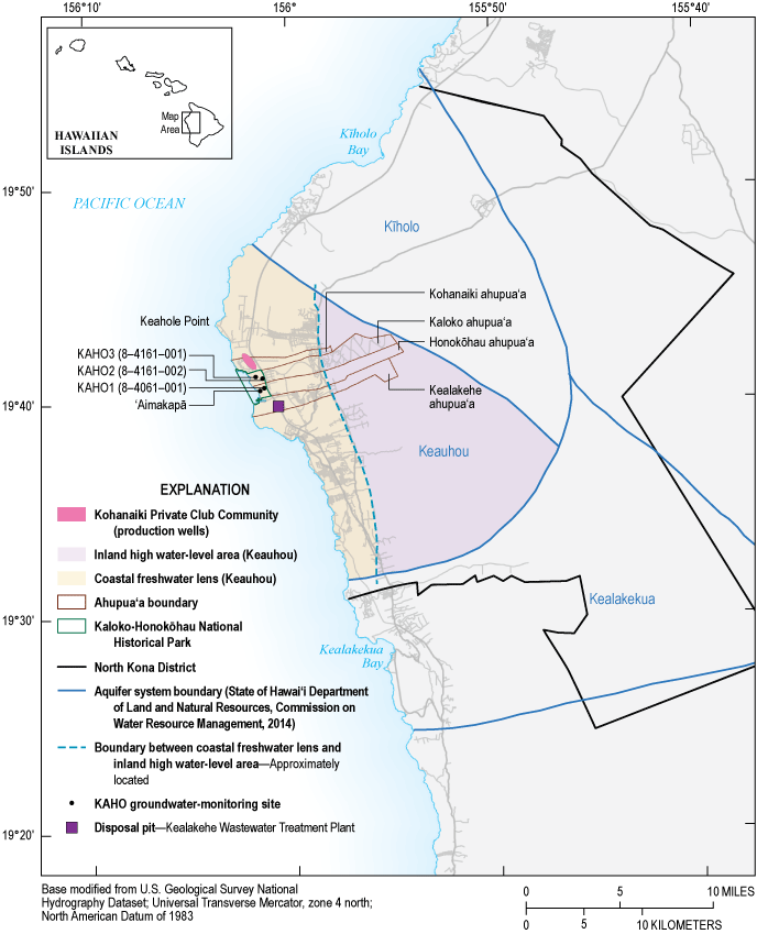 6. The Kaloko-Honokōhau National Historical Park is located within four traditional
                        Hawaiian land subdivisions (ahupua‘a), within the Keauhou aquifer system.