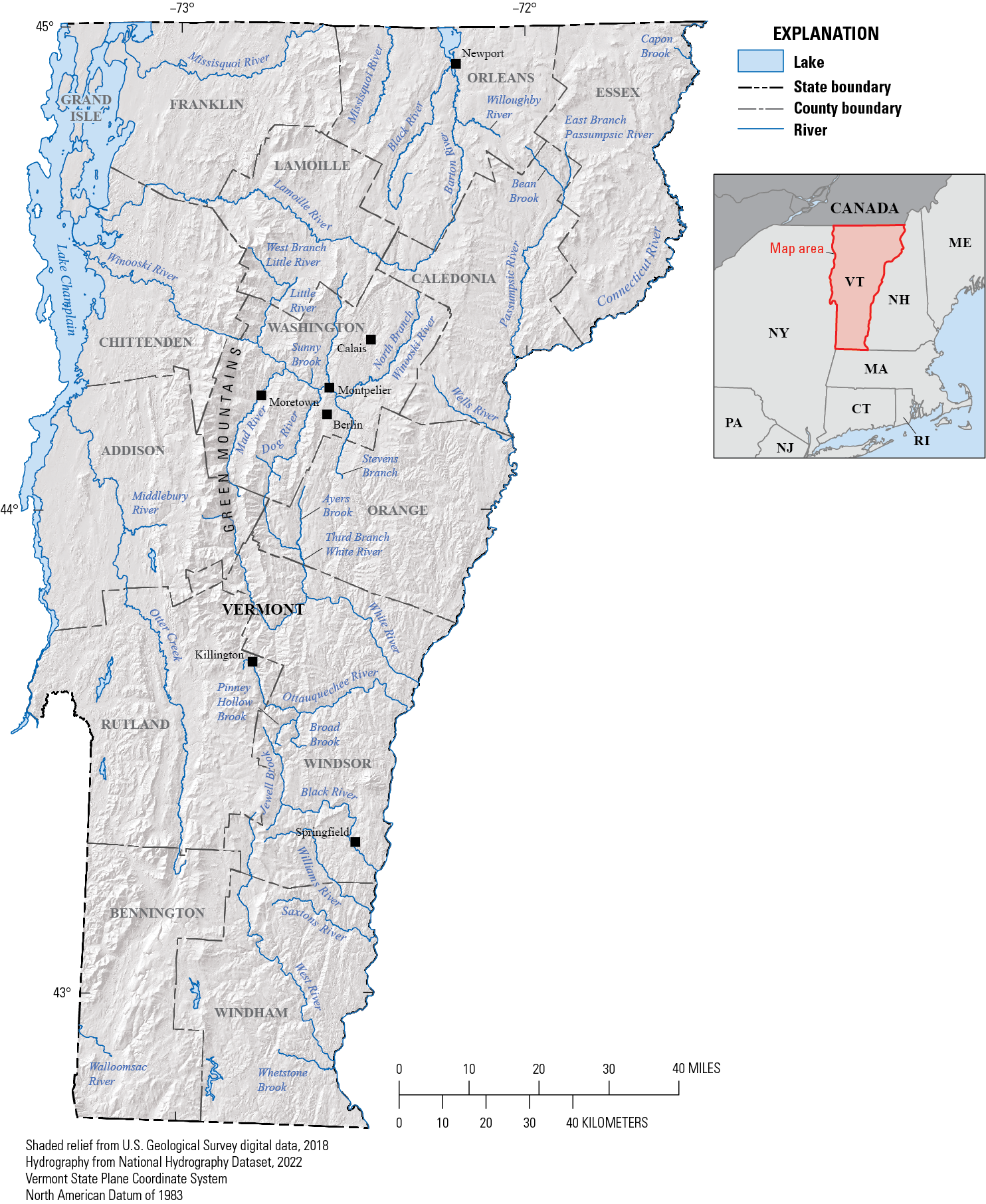 The study area consists of the entire State of Vermont.
