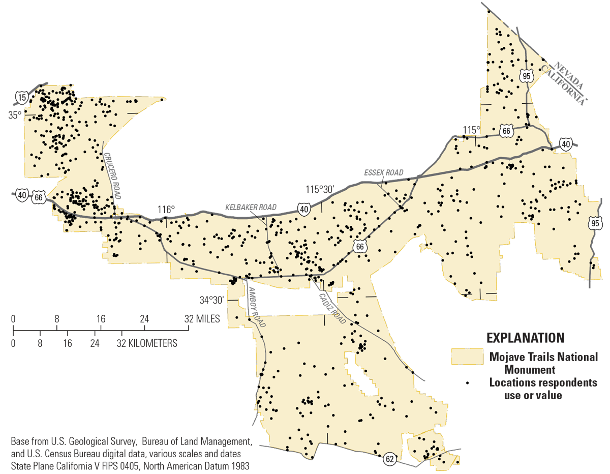 The 1,005 points placed within the monument are scattered throughout the entirety
of the monument, with higher point density in the northwest corner.