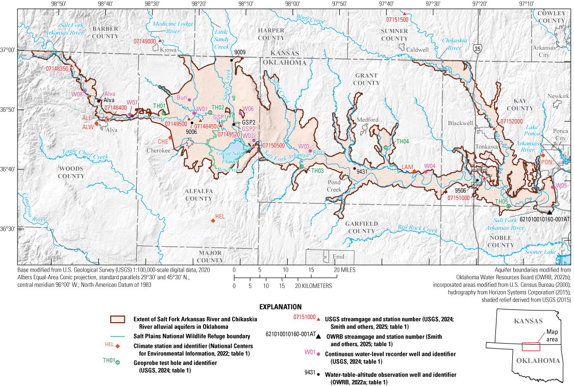 Data-collection stations are located throughout the study area and consist of several
                     types.