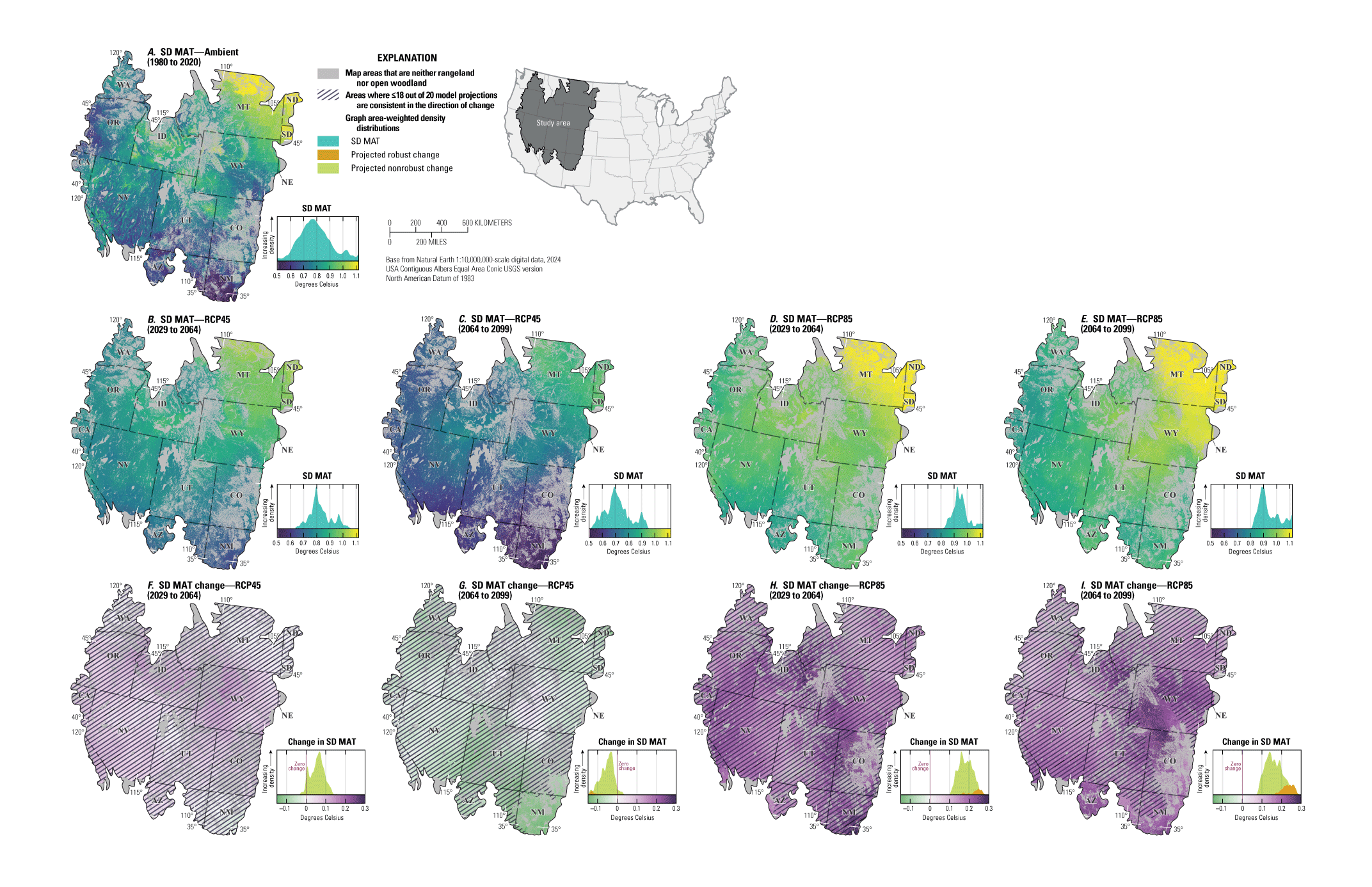Interannual variation in temperature generally increases in the future, although increases
               are not consistent among climate models.