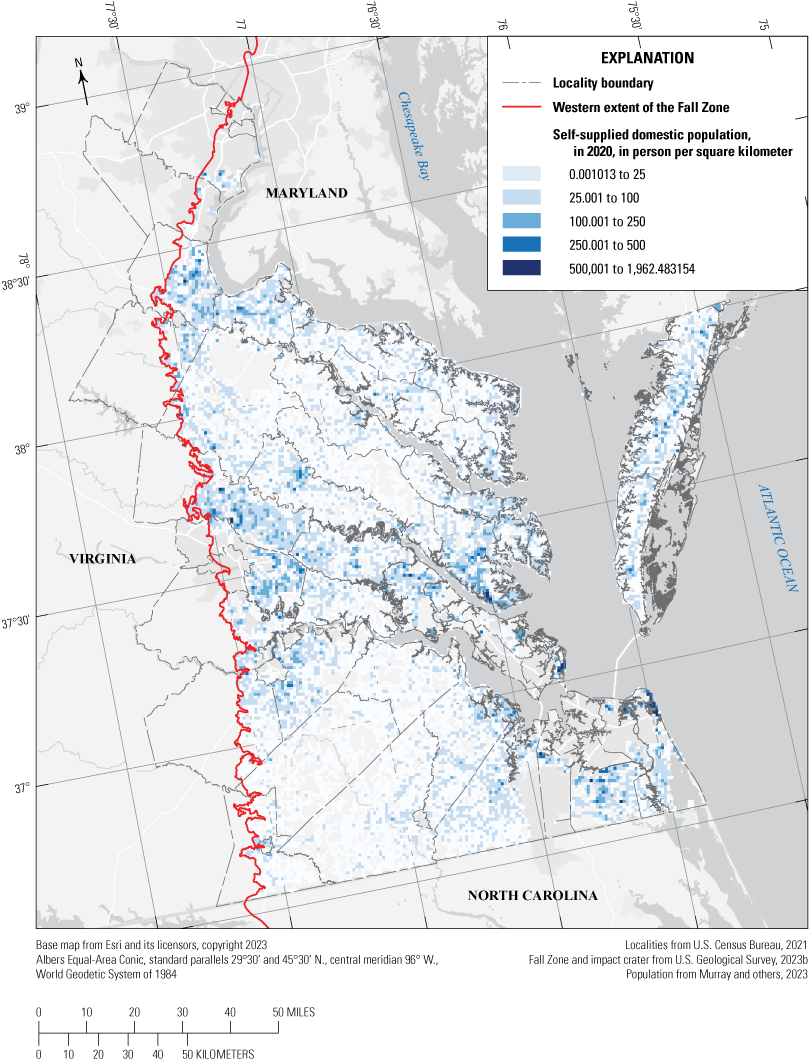 Self-supplied populations are most concentrated in the western and central counties.