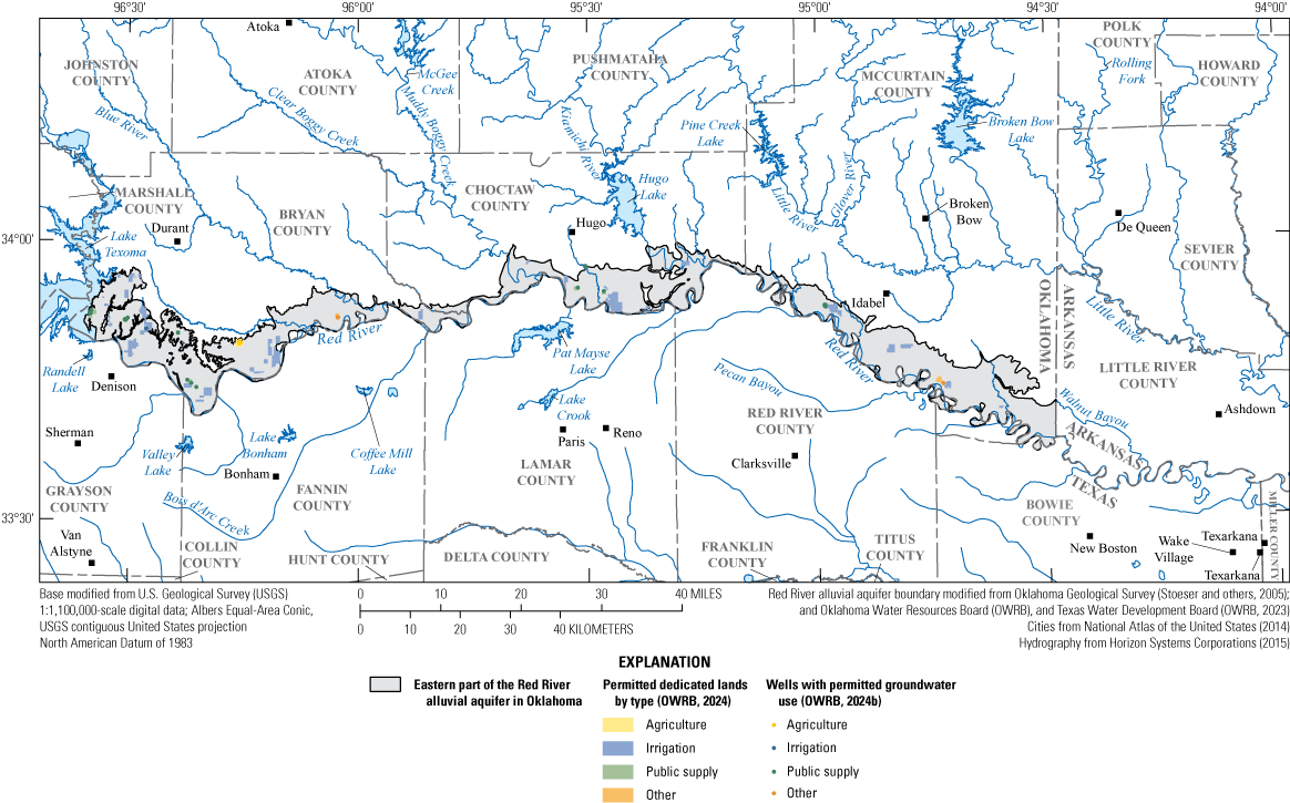 Irrigation is the greatest use category across the study area.