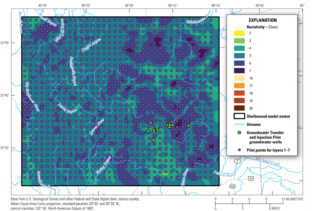 The Shellmound model extent includes resistivity classes3, 4, 5, 6, and 7