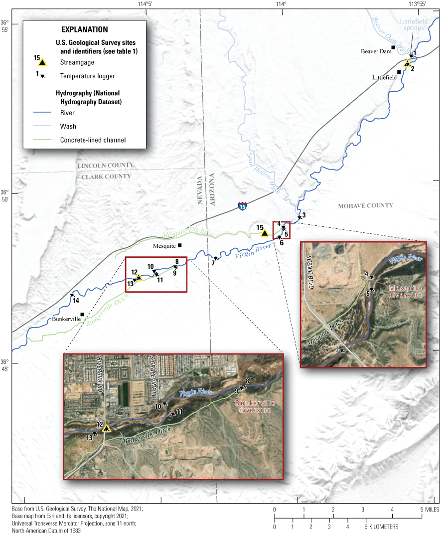 2. The study reach begins at Beaver Dam Wash in Arizona and extends to Bunkerville,
Nevada.
