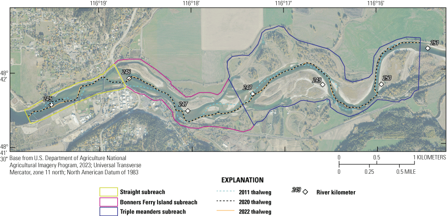 The constructed restoration treatments resulted in changes in the location of the
thalweg