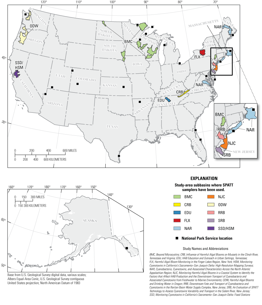 1. Solid Phase Adsorption Toxin Tracking, or SPATT, samplers are currently (2025)
                        used by USGS researchers in at least 20 states across fresh, brackish, and marine
                        environments.