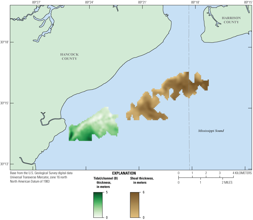 Irregularly shaped gradients for two study areas southeast of the coast.