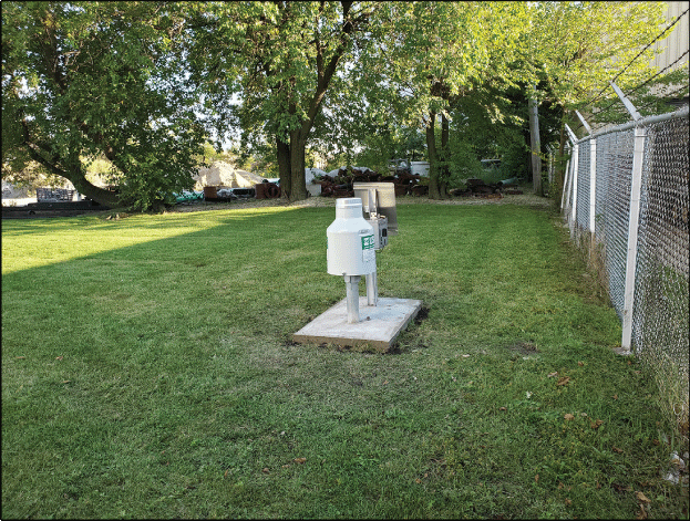 Photograph of the north view of the Rain Gage at Cicero, Illinois.